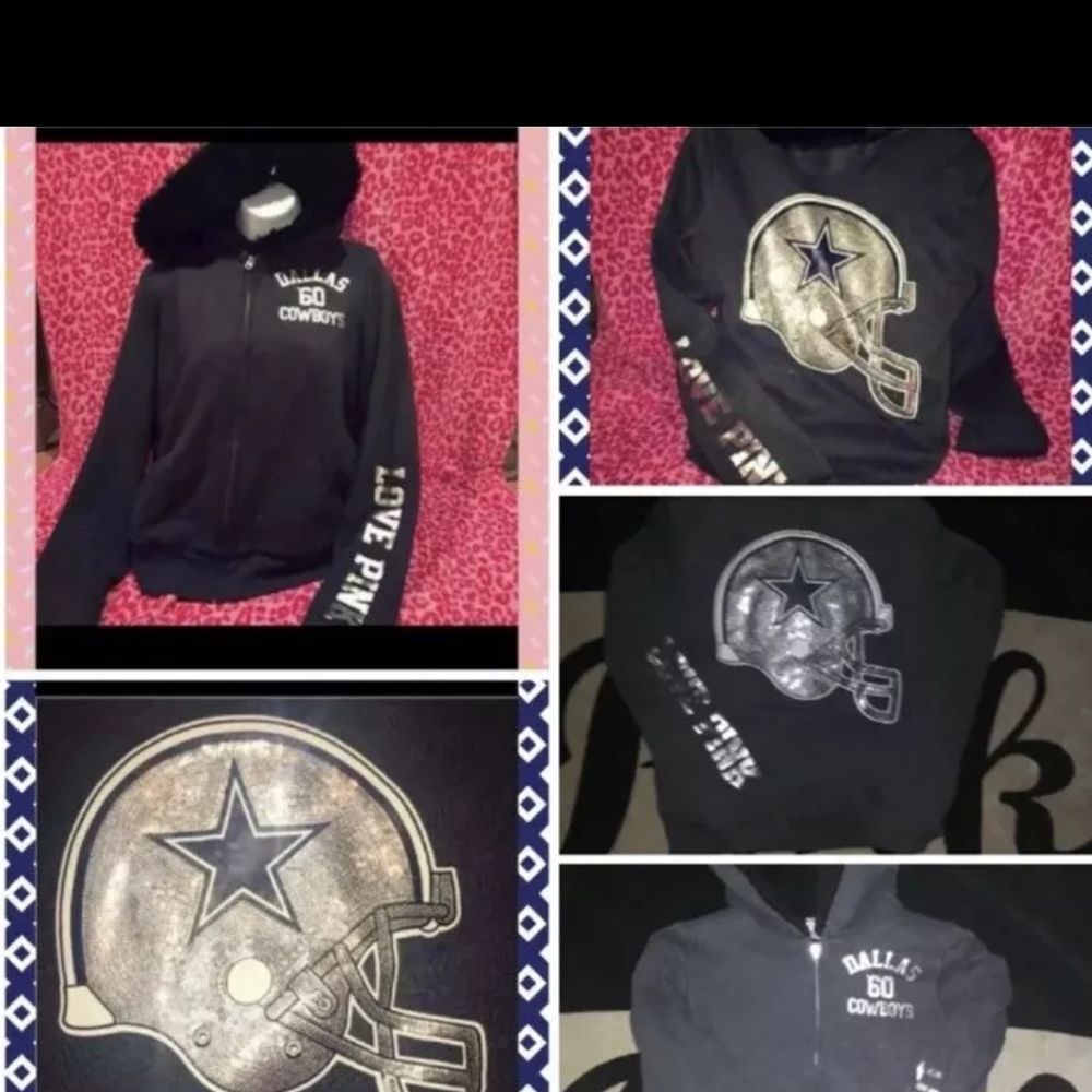 Dallas Cowboys Black Hoodie with Silver Helmet Design